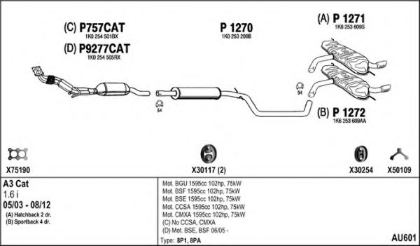 FENNO AU601 Exhaust System